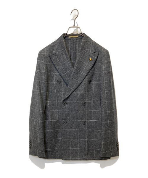 LATORRE（ラトーレ）LATORRE (ラトーレ) ウールライトツィードウインドーペーン6Bダブルジャケット グレー サイズ:44の古着・服飾アイテム