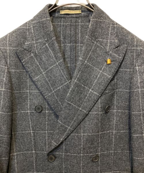 LATORRE（ラトーレ）LATORRE (ラトーレ) ウールライトツィードウインドーペーン6Bダブルジャケット グレー サイズ:44の古着・服飾アイテム