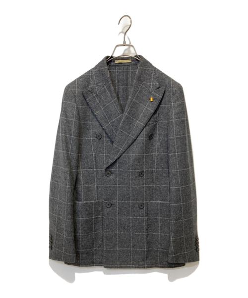 LATORRE（ラトーレ）LATORRE (ラトーレ) ウールライトツィードウインドーペーン6Bダブルジャケット グレー サイズ:44の古着・服飾アイテム