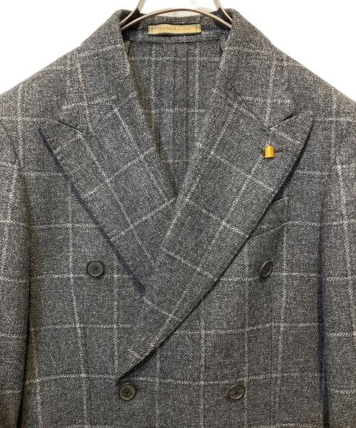 LATORRE（ラトーレ）LATORRE (ラトーレ) ウールライトツィードウインドーペーン6Bダブルジャケット グレー サイズ:44の古着・服飾アイテム