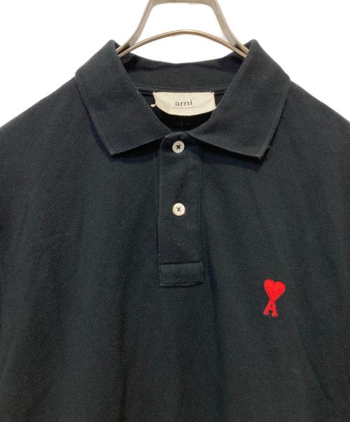 AMI Alexandre Mattiussi（アミアレクサンドルマテュッシ）AMI Alexandre Mattiussi (アミアレクサンドルマテュッシ) Ami de Coeur ポロシャツ ブラック サイズ:Sの古着・服飾アイテム
