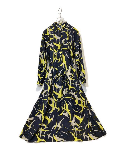 house of lotus（ハウスオブロータス）HOUSE OF LOTUS (ハウスオブロータス) マリンプリントスタンドカラーワンピース ネイビー サイズ:Mの古着・服飾アイテム