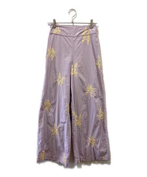 ne quittez pas（ヌキテパ）ne quittez pas (ヌキテパ) Cotton Poplin Emb Pants ピンク サイズ:Sの古着・服飾アイテム