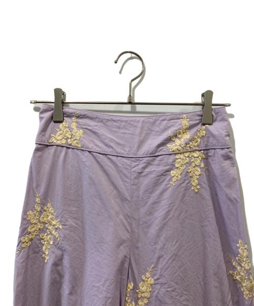 ne quittez pas（ヌキテパ）ne quittez pas (ヌキテパ) Cotton Poplin Emb Pants ピンク サイズ:Sの古着・服飾アイテム