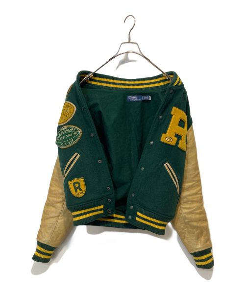 POLO RALPH LAUREN（ポロ・ラルフローレン）POLO RALPH LAUREN (ポロ・ラルフローレン) レザースリーブスタジャン グリーン サイズ:Sの古着・服飾アイテム