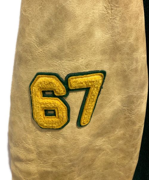 POLO RALPH LAUREN（ポロ・ラルフローレン）POLO RALPH LAUREN (ポロ・ラルフローレン) レザースリーブスタジャン グリーン サイズ:Sの古着・服飾アイテム