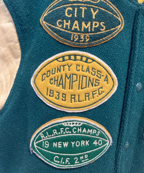 POLO RALPH LAUREN（ポロ・ラルフローレン）POLO RALPH LAUREN (ポロ・ラルフローレン) レザースリーブスタジャン グリーン サイズ:Sの古着・服飾アイテム