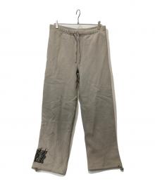 Irojikake（イロジカケ）の古着「裾プリントスウェットパンツ」｜ベージュ