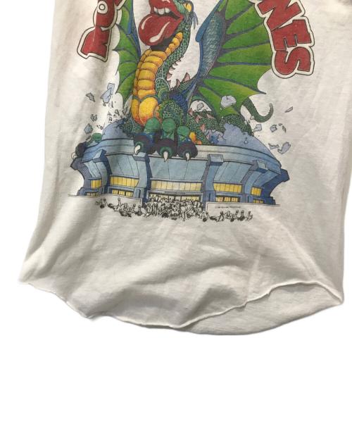 THE KNiTS（ザ ニッツ）THE KNiTS (ザ ニッツ) ７分丈ラグランプリントカットソー ホワイト×ブラック サイズ:Mの古着・服飾アイテム