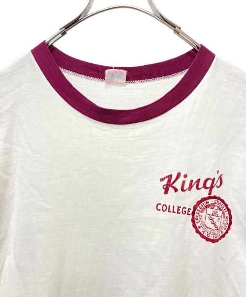 Champion（チャンピオン）Champion (チャンピオン) リンガーTシャツ ホワイト×ボルドー サイズ:Mの古着・服飾アイテム