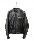 VANSONバンソン）の古着「シングルレザージャケット」｜ブラック