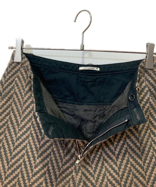 mina perhonen（ミナ ペルホネン）mina perhonen (ミナ ペルホネン) mongolia モヘヤ混クロップドパンツ ベージュ サイズ:Sの古着・服飾アイテム