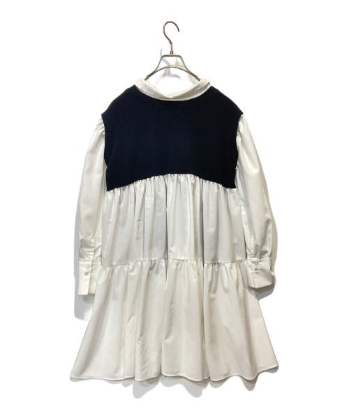 CELFORD（セルフォード）CELFORD (セルフォード) ベストドッキングシャツワンピース ホワイト サイズ:Fの古着・服飾アイテム