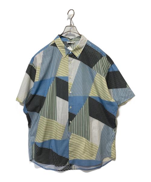 SOFTHYPHEN（ソフトハイフン）SOFTHYPHEN (ソフトハイフン) 半袖シャツ ブルー サイズ:03の古着・服飾アイテム