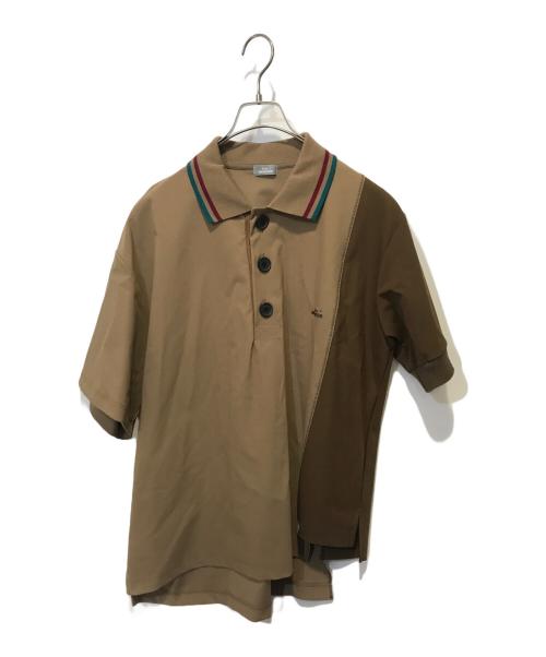 kolor/BEACON（カラービーコン）kolor/BEACON (カラービーコン) ハイストレッチトリコットポロシャツ ブラウン サイズ:2の古着・服飾アイテム