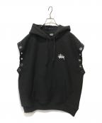 stussy×eYe COMME des GARCONS JUNYAWATANABE MANステューシー×アイ コム デ ギャルソン ジュンヤ ワタナベ マン）の古着「Sweat Parker Custmized」｜ブラック