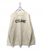 CELINEセリーヌ）の古着「クルーネックロゴニット」｜ホワイト