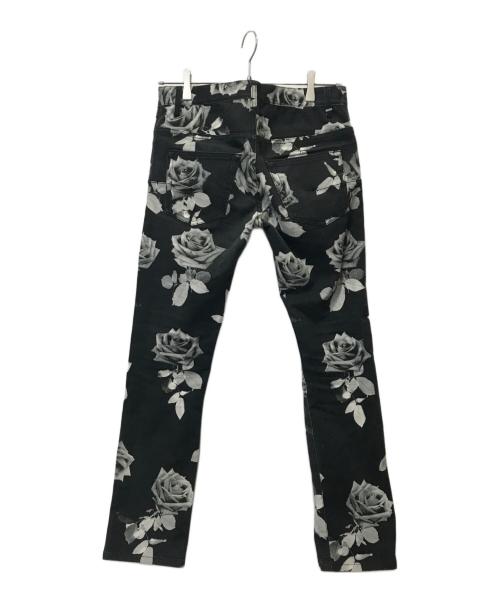 DIOR HOMME（ディオール オム）DIOR HOMME (ディオール オム) ローズストレッチパンツ ホワイト×ブラック サイズ:28の古着・服飾アイテム