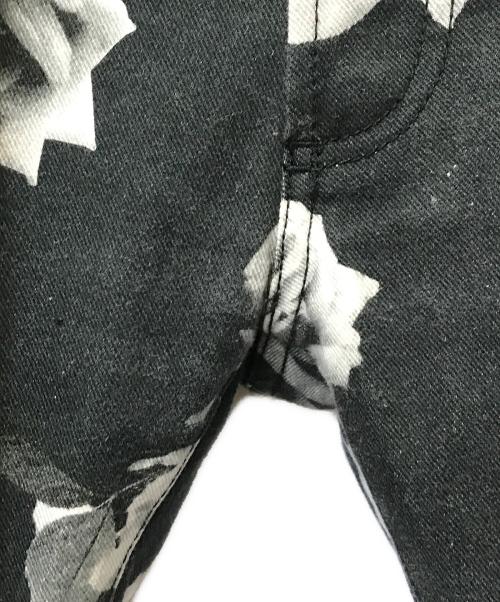 DIOR HOMME（ディオール オム）DIOR HOMME (ディオール オム) ローズストレッチパンツ ホワイト×ブラック サイズ:28の古着・服飾アイテム