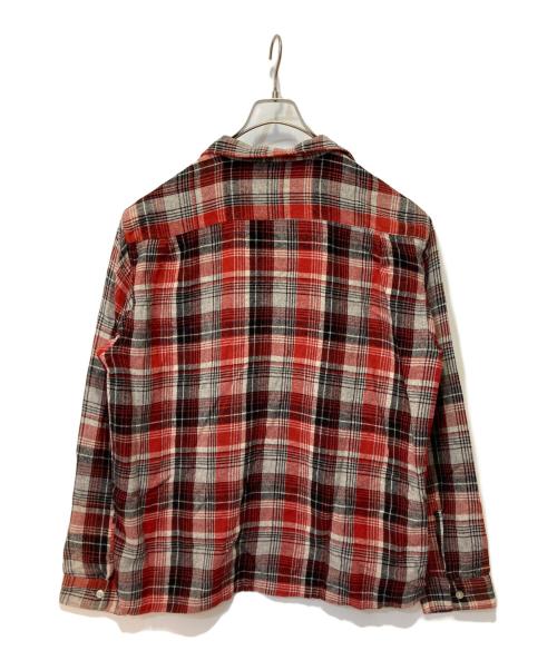 paddle and saddle（ー）paddle and saddle (ー) 60sレーヨン混ウールシャツ ブラウン サイズ:Ｌの古着・服飾アイテム