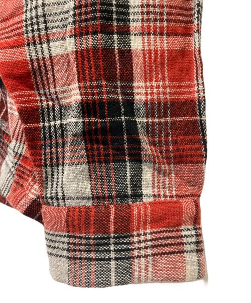 paddle and saddle（ー）paddle and saddle (ー) 60sレーヨン混ウールシャツ ブラウン サイズ:Ｌの古着・服飾アイテム