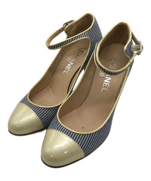 CHANEL（シャネル）CHANEL (シャネル) ヒールパンプス ブルー サイズ:23.5ｃｍの古着・服飾アイテム