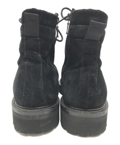 W.H（ダブルエイチ）W.H (ダブルエイチ) 撥水スエード コンバットブーツ ブラック サイズ:S8の古着・服飾アイテム