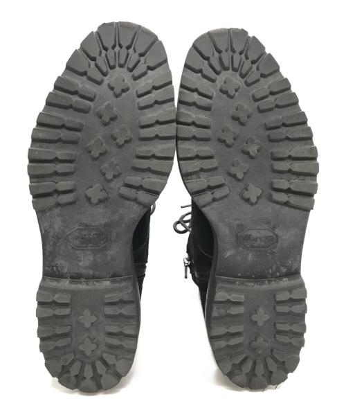 W.H（ダブルエイチ）W.H (ダブルエイチ) 撥水スエード コンバットブーツ ブラック サイズ:S8の古着・服飾アイテム