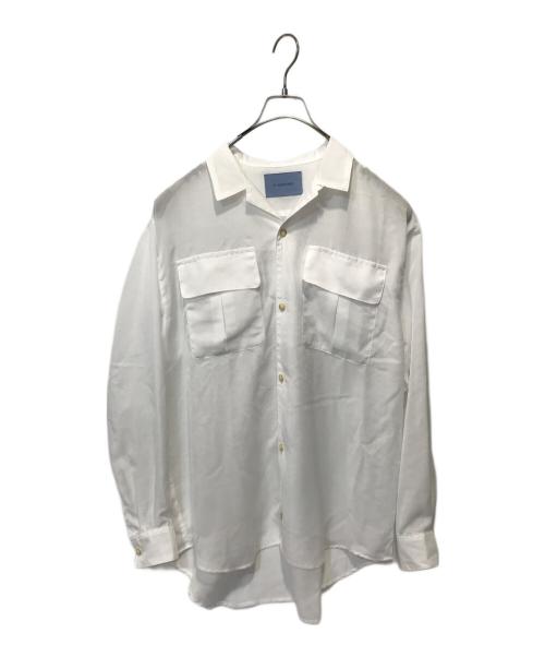71 MICHAEL（ミシェル）71 MICHAEL (ミシェル) Long sleeve shirt by sheer material ホワイト サイズ:Mの古着・服飾アイテム