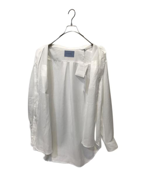 71 MICHAEL（ミシェル）71 MICHAEL (ミシェル) Long sleeve shirt by sheer material ホワイト サイズ:Mの古着・服飾アイテム