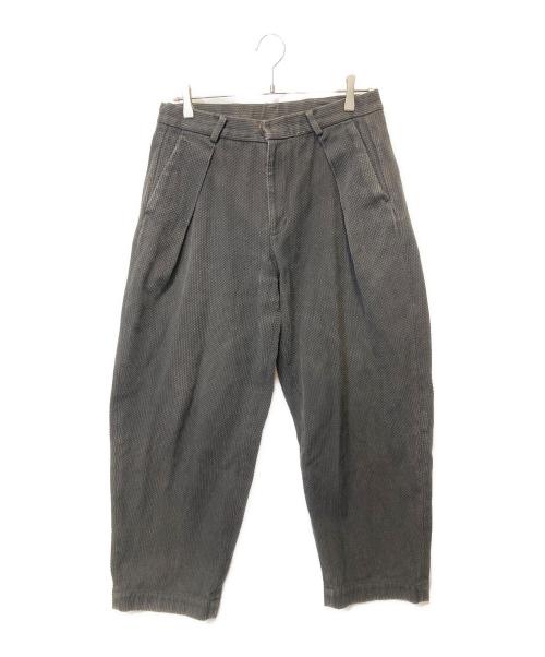 COLINA（コリーナ）COLINA (コリーナ) 刺し子2タックイージパンツ グレー サイズ:Mの古着・服飾アイテム