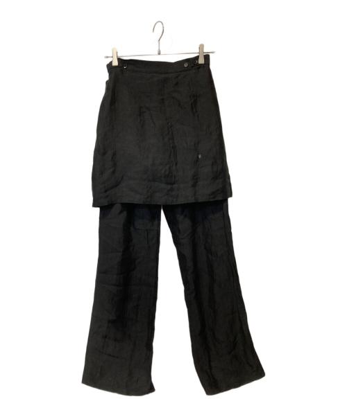 yohji yamamoto+noir（ヨウジヤマモトプリュスノアール）yohji yamamoto+Noir (ヨウジヤマモトプリュスノアール) ラップパンツ ブラック サイズ:3の古着・服飾アイテム