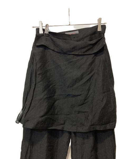 yohji yamamoto+noir（ヨウジヤマモトプリュスノアール）yohji yamamoto+Noir (ヨウジヤマモトプリュスノアール) ラップパンツ ブラック サイズ:3の古着・服飾アイテム