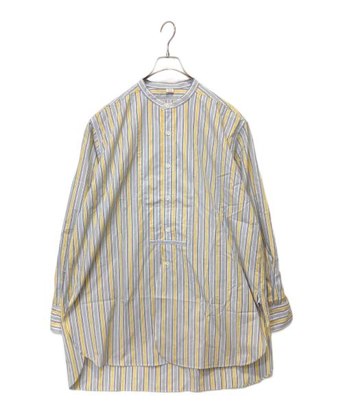 45R（フォーティファイブ・アール）45R (フォーティーファイブアール) ダンプマルチストライプの908ビッグーグーシャツ ブルー×イエロー サイズ:4の古着・服飾アイテム