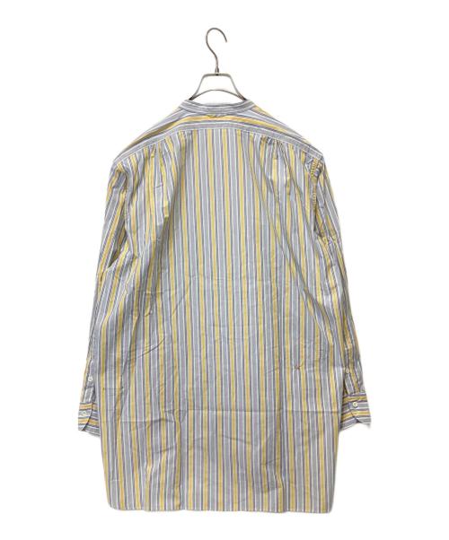 45R（フォーティファイブ・アール）45R (フォーティーファイブアール) ダンプマルチストライプの908ビッグーグーシャツ ブルー×イエロー サイズ:4の古着・服飾アイテム
