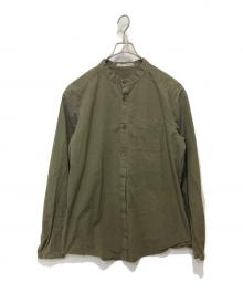 INDIVIDUAL SENTIMENTS（インディヴィジュアル センチメンツ）の古着「MAO COLLAR SHIRTS」｜オリーブ