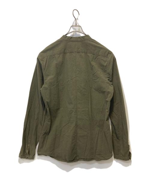 INDIVIDUAL SENTIMENTS（インディヴィジュアル センチメンツ）INDIVIDUAL SENTIMENTS (インディヴィジュアル センチメンツ) MAO COLLAR SHIRTS オリーブ サイズ:4の古着・服飾アイテム