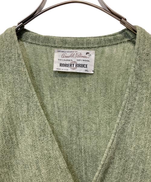 robert bruce（ロバートブルース）robert bruce (ロバートブルース) アルパカ混ニットカーディガン 若草色 サイズ:XLの古着・服飾アイテム