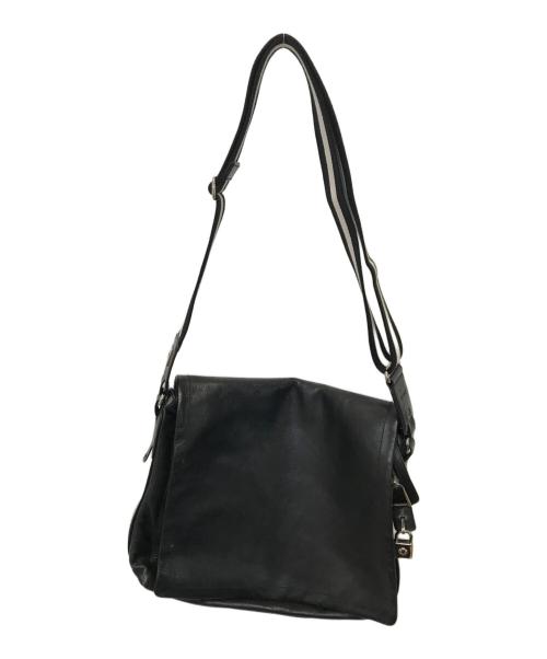 BALLY（バリー）BALLY (バリー) レザーメッセンジャーバッグ ブラックの古着・服飾アイテム
