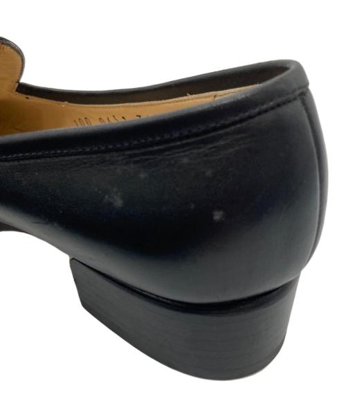 GUCCI（グッチ）GUCCI (グッチ) ゴールドプレートスクエアトゥローファー ブラック サイズ:36.5の古着・服飾アイテム