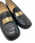 中古・古着 GUCCI (グッチ) ゴールドプレートスクエアトゥローファー ブラック サイズ:36.5：8000円