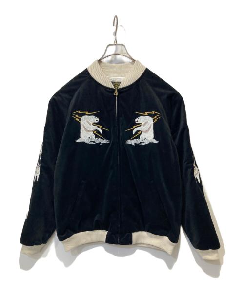 HOUSTON（ヒューストン）HOUSTON (ヒューストン) VELVETEEN SOUVENIR JACKET HOUSTON ブラック サイズ:Lの古着・服飾アイテム