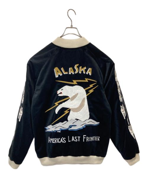 HOUSTON（ヒューストン）HOUSTON (ヒューストン) VELVETEEN SOUVENIR JACKET HOUSTON ブラック サイズ:Lの古着・服飾アイテム