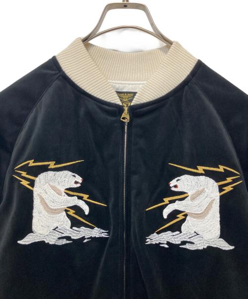 HOUSTON（ヒューストン）HOUSTON (ヒューストン) VELVETEEN SOUVENIR JACKET HOUSTON ブラック サイズ:Lの古着・服飾アイテム