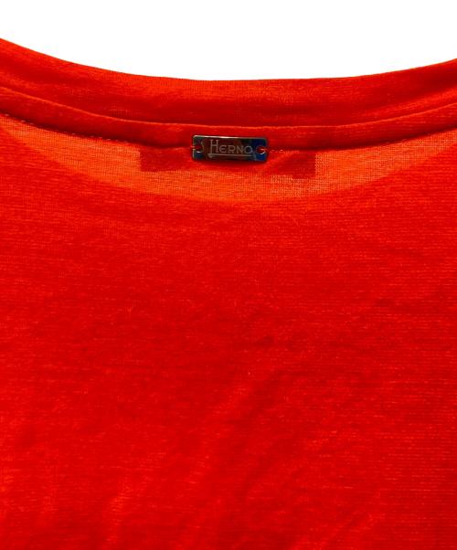 HERNO（ヘルノ）HERNO (ヘルノ) クレープジャージークルーネック オレンジ サイズ:52の古着・服飾アイテム