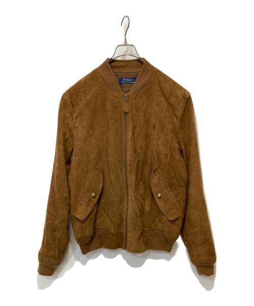 POLO RALPH LAUREN（ポロ・ラルフローレン）POLO RALPH LAUREN (ポロ・ラルフローレン) スウェードジップアップジャケット ブラウン サイズ:Mの古着・服飾アイテム