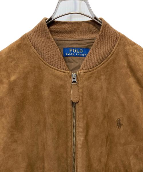 POLO RALPH LAUREN（ポロ・ラルフローレン）POLO RALPH LAUREN (ポロ・ラルフローレン) スウェードジップアップジャケット ブラウン サイズ:Mの古着・服飾アイテム