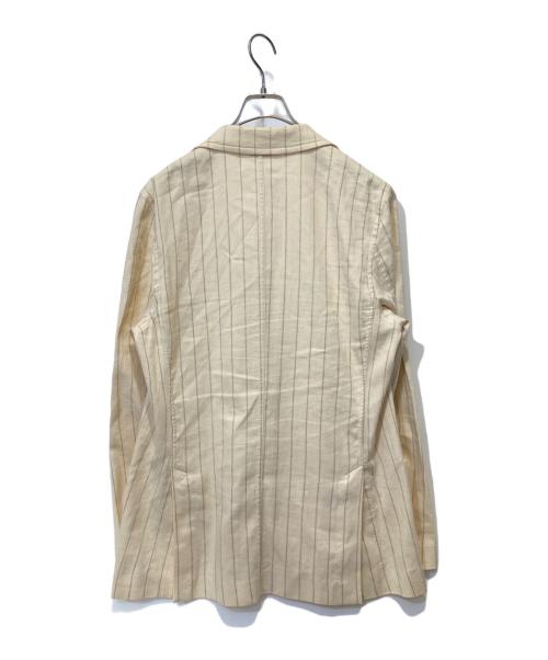 CIRCOLO 1901（チルコロ1901）Circolo 1901 (チルコロ1901) ストライプコットンリネンジャージーシングル2Bジャケット ベージュ サイズ:50の古着・服飾アイテム