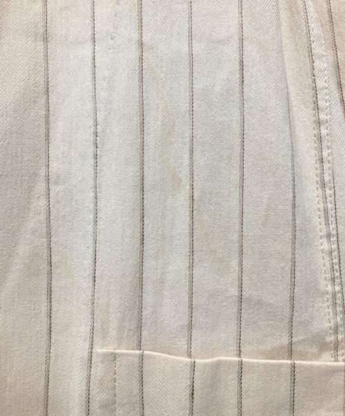 CIRCOLO 1901（チルコロ1901）Circolo 1901 (チルコロ1901) ストライプコットンリネンジャージーシングル2Bジャケット ベージュ サイズ:50の古着・服飾アイテム