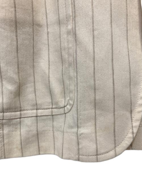 CIRCOLO 1901（チルコロ1901）Circolo 1901 (チルコロ1901) ストライプコットンリネンジャージーシングル2Bジャケット ベージュ サイズ:50の古着・服飾アイテム